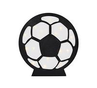 LITECRAFT Glow Football Table Lamp LED Child's Bedroom Wood Light - Black, White