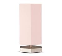 LITECRAFT Glow Hexagon Table Lamp Bedside LED with Pink Shade - Satin Chrome