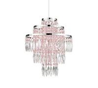 Litecraft Glow Light Shade 30cm Easy Fit Jewelled Children's Lampshade - Pink