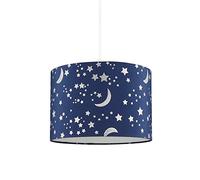Litecraft Glow Light Shade 30cm Easy Fit Moon and Stars Children's Lampshade - Blue