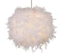 Litecraft Glow Light Shade 40cm Easy Fit Feather Ball Lampshade White