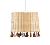 Litecraft Glow Light Shade Tassle 27.5cm Easy Fit Children's Lampshade - Natural