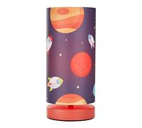 LITECRAFT Glow Outer Space Table Lamp Childrens LED with Multicolour Shade - Red