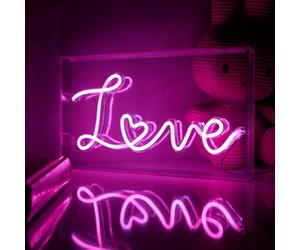 Litecraft Glow Pink Led Love Acrylic Neon Style Light Box