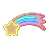 LITECRAFT Glow Shooting Star Wall Light Children's Bedroom Neon LED - Multicoloured
