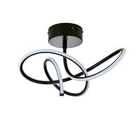 LITECRAFT Glow Whirly Ceiling Light Semi Flush Children's Bedroom 20 Watt Integrated LED - (Matte Black)