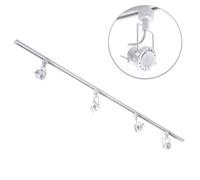 Litecraft Greenwich White 4 Head 2M Straight Kitchen Track Light With Led Bulbs