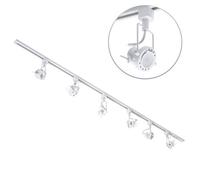 LITECRAFT Kitchen Track Light with Greenwich Fixture & GU10 LED Bulbs - (White, 2M 6 Light)