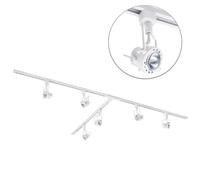 LITECRAFT Kitchen Track Light with Greenwich Fixture & GU10 LED Bulbs - (White, 3M T-Shape 6 Light)