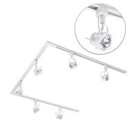 Litecraft Greenwich White 6 Head 3M U Shape Kitchen Track Light With Led Bulbs