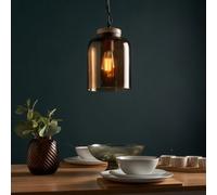 Litecraft Gus Bronze Ceiling Pendant With Brown Shade