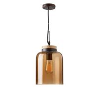 LITECRAFT Gus Ceiling Pendant Brown Glass Tinted Shaded 1 Light - Antique Bronze