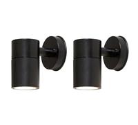LITECRAFT Hahn Outdoor Poly-Carbonate LED Up Or Down Wall Light - Black (Pack of 2)