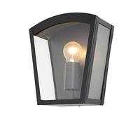 LITECRAFT Hamble Wall Light Outdoor IP44 Rated Garden Curved Box Lantern - Black