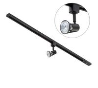 Litecraft Harlem Black 1 Head 1M Straight Kitchen Track Light With Led Bulbs