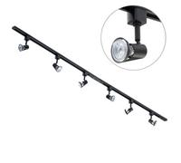 LITECRAFT Kitchen Track Light with Harlem Fixture & GU10 LED Bulbs - (Black, 2M 6 Light)
