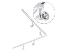 Litecraft Harlem White 4 Head 2M L Shape Kitchen Track Light With Led Bulbs