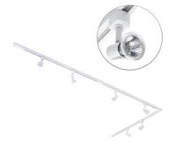 Litecraft Harlem White 6 Head 3M Long L Shape Kitchen Track Light With Led Bulbs