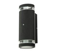 LITECRAFT Holme Outdoor Oval Wall Light in Black - (Up & Down, Photocell Sensor)