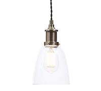 LITECRAFT Industrial Ceiling Pendant Glass Shaded Light - (Antique Brass, 1 Light)