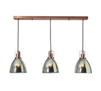 LITECRAFT Indy Ceiling Diner Pendant Glass Shaded 3 Light - (Copper)