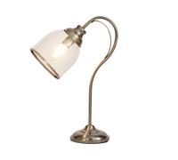 Litecraft Ingrid Table Lamp With Clear Glass Shade in Antique Brass