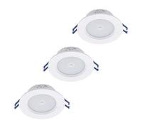 LITECRAFT Jeune Recessed Downlight Spotlight with PIR Sensor in White - 3 Pack