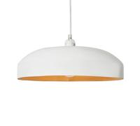 Litecraft Kane Light Shade 36.5cm Bamboo Diner Easyfit Ceiling Lampshade (White)