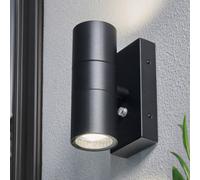 Litecraft Kenn Black Up And Down Outdoor Wall Light With Photocell Sensor