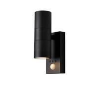 LITECRAFT Kenn Outdoor Up & Down Wall Light IP65 Rated with PIR Motion Sensor - (Black)