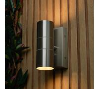 Litecraft Kenn Steel Up And Down Outdoor Wall Light With Photocell Sensor
