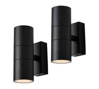 LITECRAFT Kenn Up & Down IP65 Rated Outdoor Wall Light - (Black, Pack of 2)