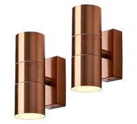 LITECRAFT Kenn Up & Down IP65 Rated Outdoor Wall Light - (Copper, Pack of 2)
