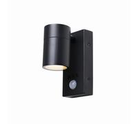 LITECRAFT Kenn Wall Light Outdoor Up or Down IP65 Rated Fitting with PIR Motion Sensor - Black