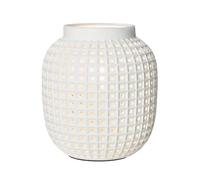 LITECRAFT Kerry Table Lamp Pierced Vessel Styled Ceramic E14 Base - White