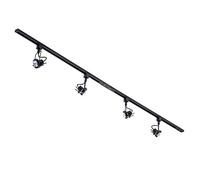 Litecraft Kitchen Track Light with Greenwich Fixture & GU10 LED Bulbs - (Black, 2M 4 Light)