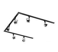 LITECRAFT Kitchen Track Light with Greenwich Fixture & GU10 LED Bulbs - (Black, 3M U-Shape 6 Light)