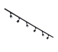 LITECRAFT Kitchen Track Light with Soho Fixture & GU10 LED Bulbs - (Black, 2M 6 Light)