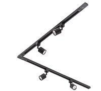 Litecraft Kitchen Track Light with Soho Fixture & GU10 LED Bulbs - (Black, 2M L-Shape 4 Light)