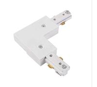 Litecraft L Shaped Connector for Single Circuit Mains Track Light kit - (White)