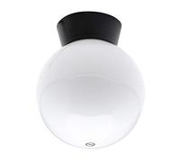LITECRAFT Lancaster Ceiling Light Outdoor Fitting with White Globe Shade - Black