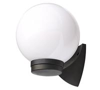 LITECRAFT Lancaster Wall Light Outdoor Fitting with White Globe Shade - Black
