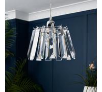 Litecraft Layka Light Shade Easy Fit Crystal Effect Ceiling Pendant - Clear