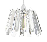 Litecraft Layka Light Shade Easy Fit Crystal Effect Ceiling Pendant - Clear