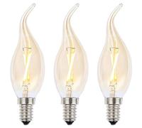 LITECRAFT Light Bulb 2 Watt E14 Small Edison Screw Warm White LED in Gold Tint - 3 Pack