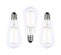 LITECRAFT Light Bulb 6 Watt E27 Edison Screw LED Filament Teardrop Fitting in Clear - 3 Pack