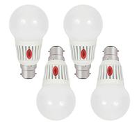 LITECRAFT Light Bulb 7 Watt B22 Bayonet Cap LED with Dusk Till Dawn Sensor - White (Pack of 4)