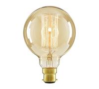 LITECRAFT Light Bulb B22 Bayonet Cap Squirrel Cage Globe Filament - Gold Tinted (Single)