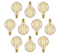 LITECRAFT Light Bulb Cage Globe Filament B22 Bayonet Cap in Gold Tint - (Pack of 10)