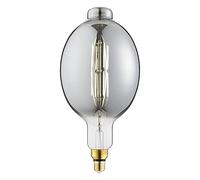 LITECRAFT Light Bulb E27 Edison Screw Filament Oversize Oval Warm White LED - Smoke Tint